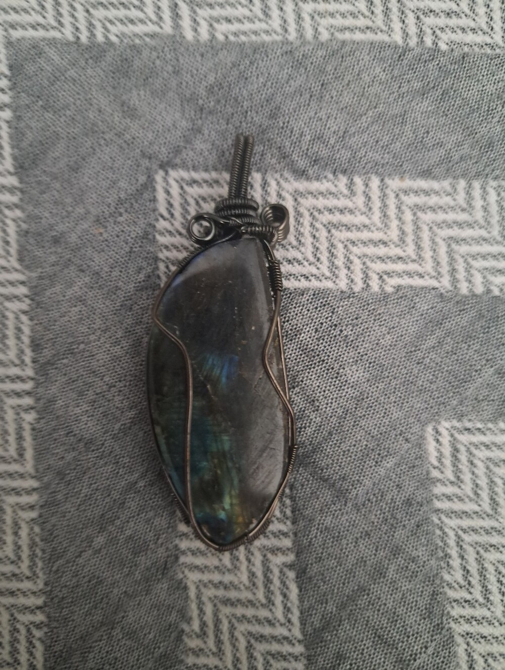 Wire-Wrapped Labradorite Pendant